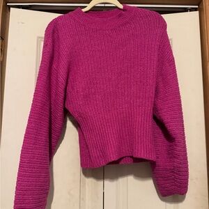 Women's Magenta Crop Sweater Large